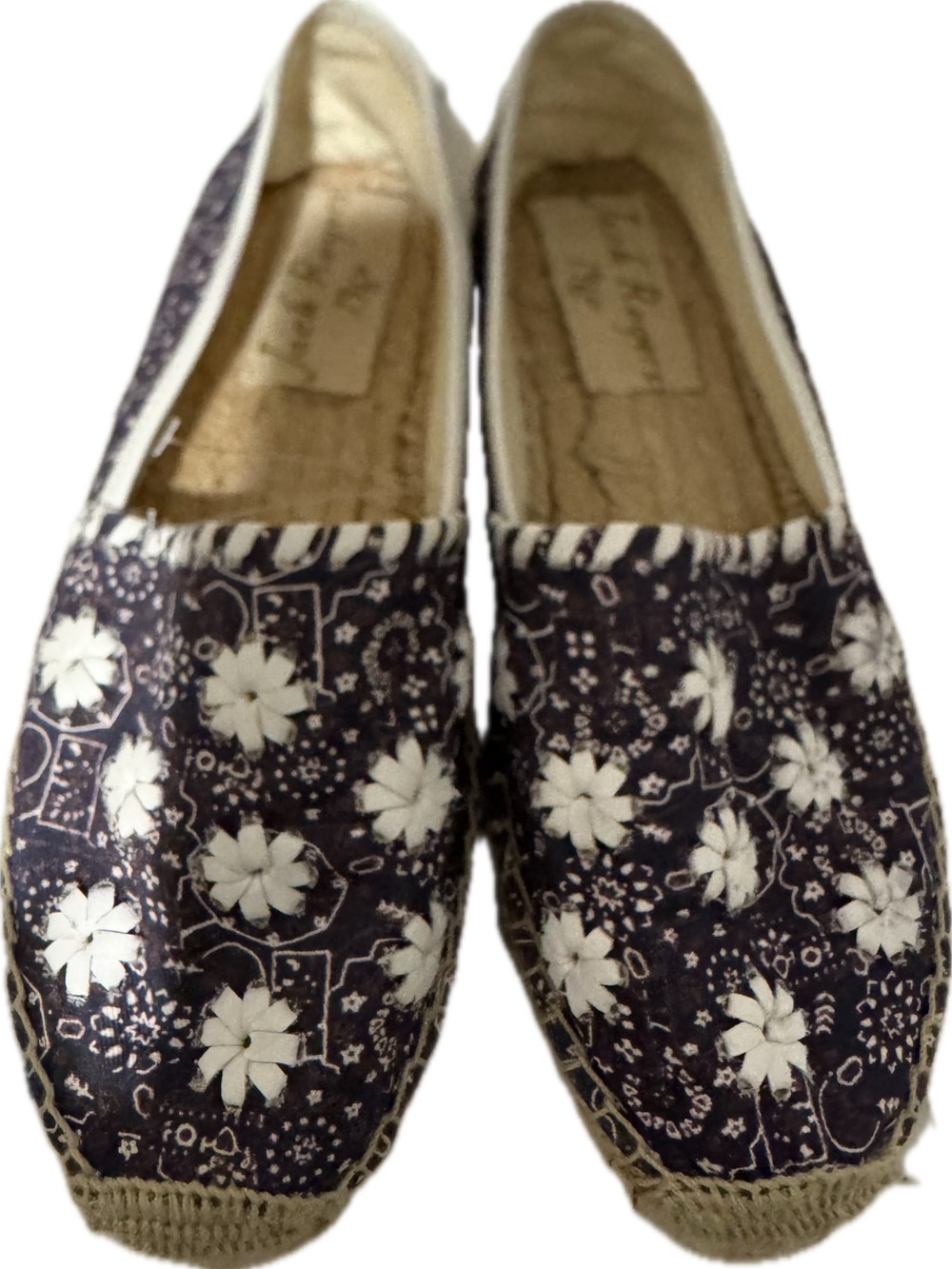 Jack Rogers Navy Canvas Floral Espadrilles